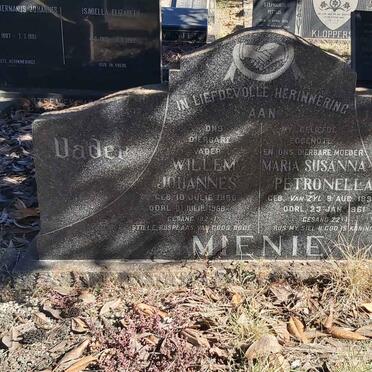 MIENIE Willem Johannes 1886-1968 &amp; Maria Susanna Petronella VAN ZYL 1893-1961