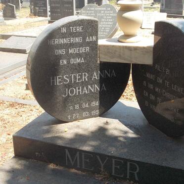 MEYER Hester Anna Johanna 1941-1992