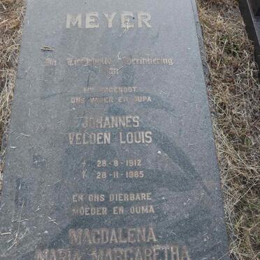 MEYER Johannes Velden Louis 1912-1985 & Magdalena Maria Margaretha 1912-1991