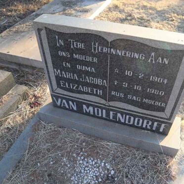 MOLENDORFF Maria Jacoba Elizabeth, van 1904-1980
