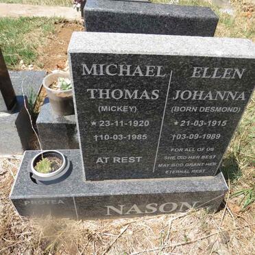 NASON Michael Thomas 1920-1985 & Ellen Johanna DESMOND 1915-1989