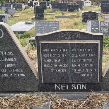 NELSON Petrus Johannes Fourie 1935-2006 & Jacoba Petronella 1940-1976