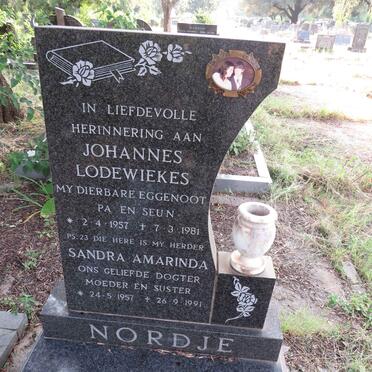NORDJE Johannes Lodewiekes 1957-1981 & Sandra Amarinda 1957-1991