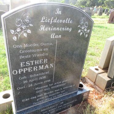 OPPERMAN Esther nee SCHAMBRIEL 1938-1998