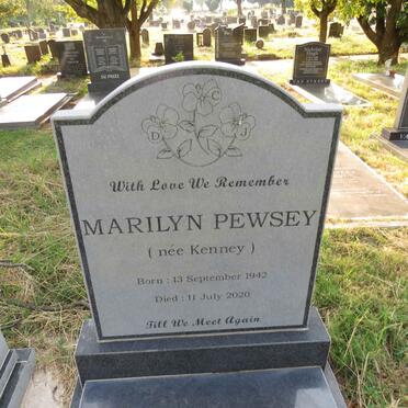 PEWSEY Marilyn nee KENNEY 1942-2020