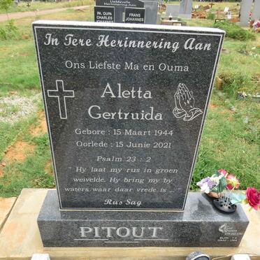 PITOUT Aletta Gertruida 1944-2021