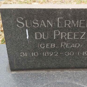 PREEZ Susan Ermenia, du nee READ 1892-1973