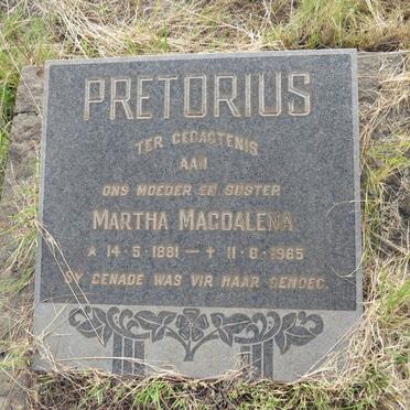 PRETORIUS Martha Magdalena 1881-1965