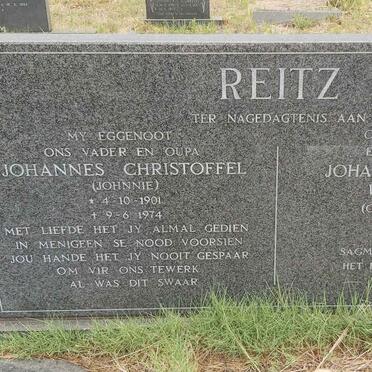 REITZ Johannes Christoffel 1901-1974 & Johanna Catharina Wilhelmina BLIGNAUT 1903-1987