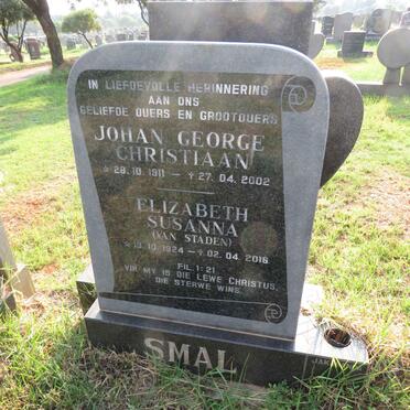 SMAL Johan George Christiaan 1911-2002 & Elizabeth Susanna VAN STADEN 1924-2016