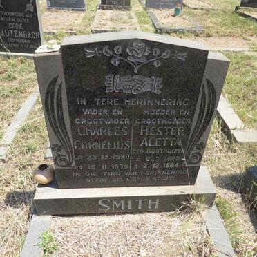 SMITH Charles Cornelius 1920-1979 & Hester Aletta OOSTHUIZEN 1922-1984