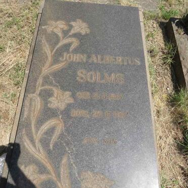 SOLMS John Albertus 1907-1967