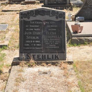 STEHLIK Jahn Harry 1882-1964 &amp; Elena Petronella BOSHOFF 1903-1986