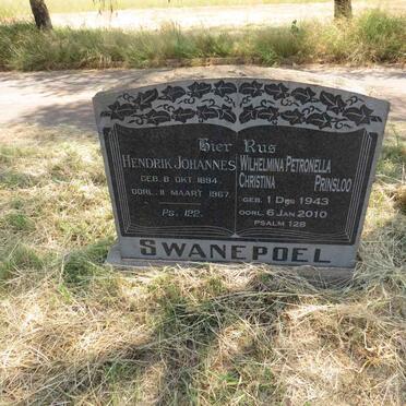 SWANEPOEL Hendrik Johannes 1894-1967 & Wilhelmina Petronella Christina PRINSLOO 1943-2010