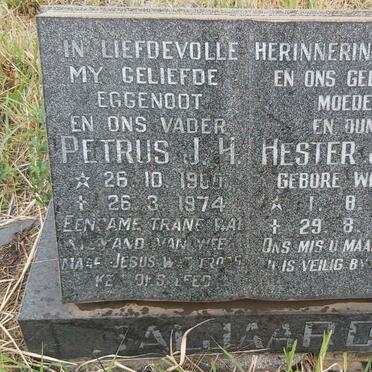 TALJAARD Petrus J.H. 1900-1974 & Hester Jane WILSON 1911-1999