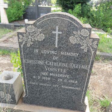 VORSTER Christine Catherine nee MUSGROVE 1888-1964