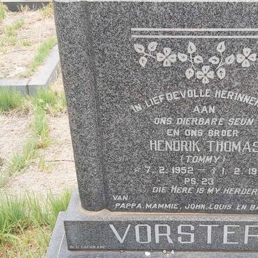 VORSTER Hendrik Thomas 1952-1977