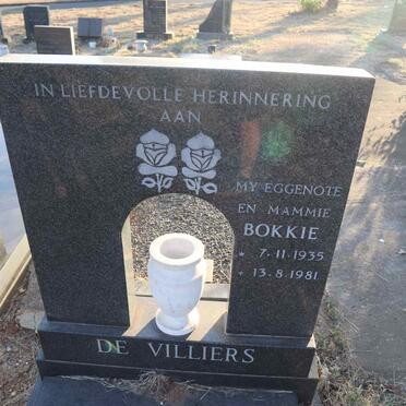 VILLIERS Bokkie, de 1935-1981