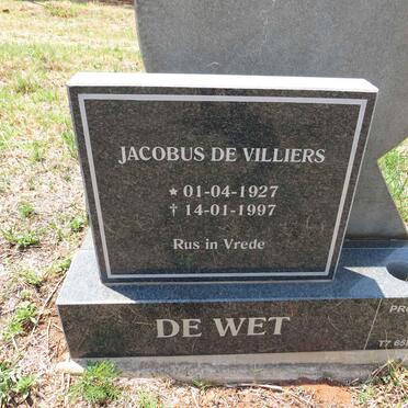 WET Jacobus De Villiers, de 1927-1997