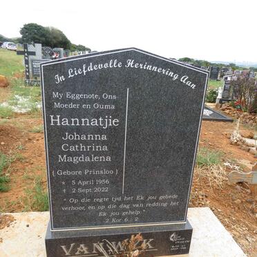 WYK Johanna Cathrina Magdalena, van nee PRINSLOO 1956-2022