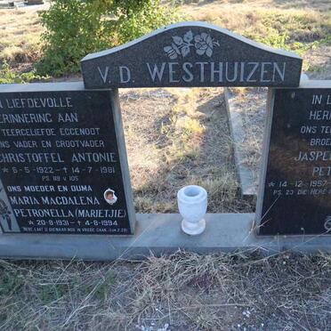 WESTHUIZEN Christoffel Antonie, v.d. 1922-1981 & Maria Magdalena Petronella 1931-1994 :: WESTHUIZEN Jasper Petrus, v.d. 1957-1981