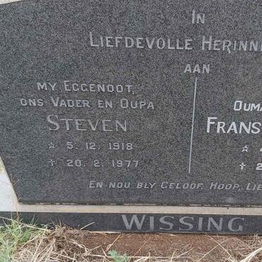 WISSING Steven 1918-1977 & Fransie HAARHOFF 1922-2011