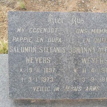 WEYERS Salomon Stefanus 1897-1973 & Johanna Aletta 1905-1980
