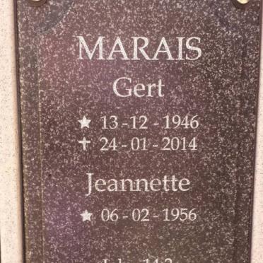 MARAIS Gert 1946-2014 &amp; Jeanette 1956-