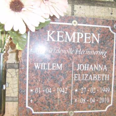 KEMPEN Willem 1942- &amp; Johanna Elizabeth 1949-2010