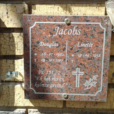 JACOBS Douglas 1962-2007 &amp; Linette 1958-