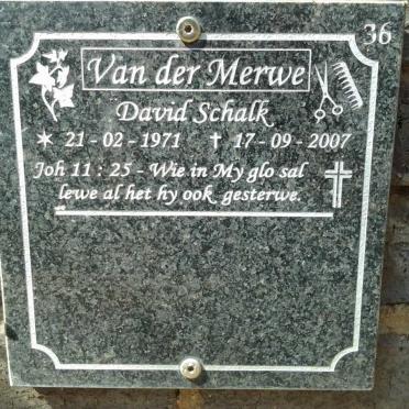 MERWE David Schalk, van der 1971-2007