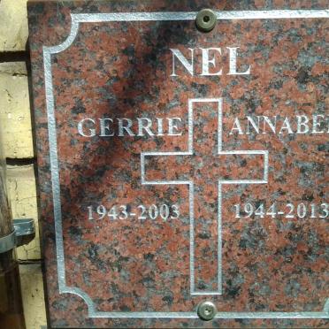 NEL Gerrie 1943-2003 &amp; Annabel 1944-2013