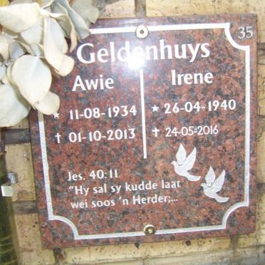 GELDENHUYS Awie 1934-2013 &amp; Irene 1940-2016