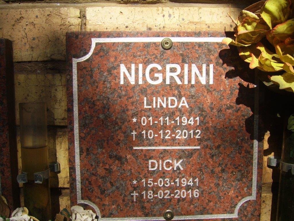 NIGRINI Dick 1941-2016 &amp; Linda 1941-2012