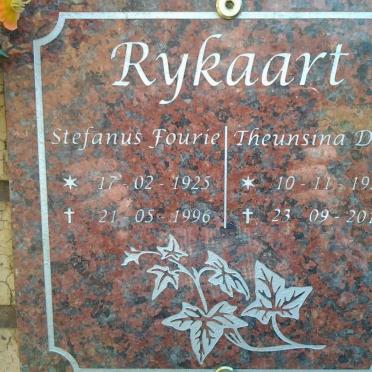 RYKAART Stefanus Fourie 1925-1996 &amp; Theunsina D.A. 1927-2013