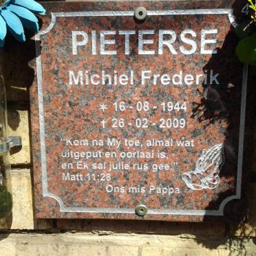 PIETERSE Michiel Frederik 1944-2009