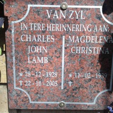 ZYL Charles John Lamb, van 1928-2005 &amp; Magdelena Christina 1939-