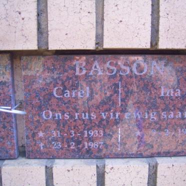 BASSON Carel 1933-1987 &amp; Ina 1937-