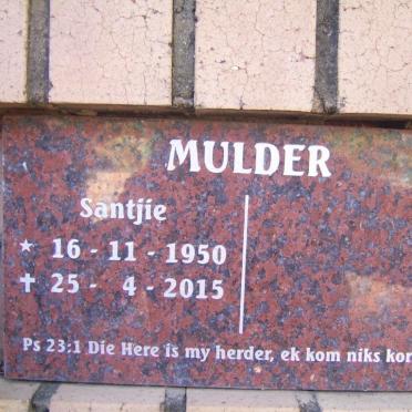 MULDER Santjie 1950-2015