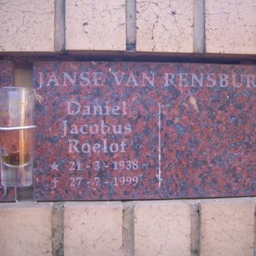 RENSBURG Daniel Jacobus Roelof, Janse van 1938-1999