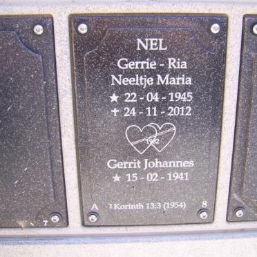 NEL Gerrit Johannes 1941- &amp; Neeltje Maria 1945-2012