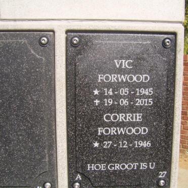 FORWOOD Vic 1945-2015 &amp; Corrie 1946-