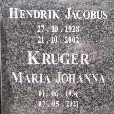 KRUGER Hendrik Jacobus 1928-2002 &amp; Maria Johanna 1936-2021