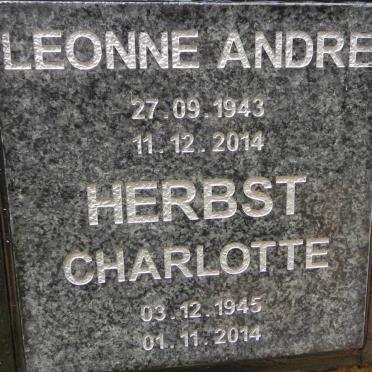 HERBST Leonne Andre 1943-2014 &amp; Charlotte 1945-2014