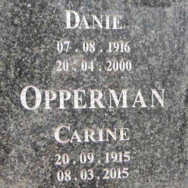 OPPERMAN Danie 1916-2000 &amp; Carine 1915-2015