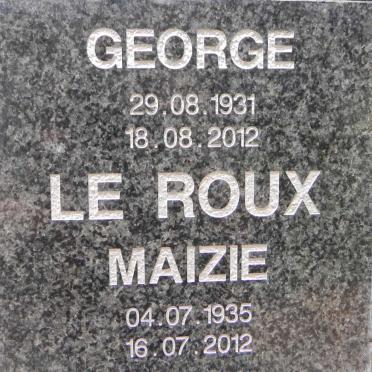 ROUX George, le 1931-2012 &amp; Maizie 1935-2012