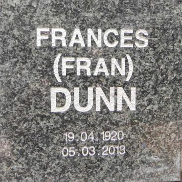 DUNN Frances 1920-2013
