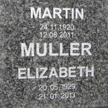 MULLER Martin 1920-2011 &amp; Elizabeth 1929-2013