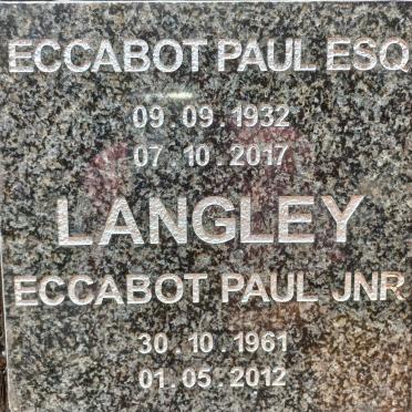 LANGLEY Eccabot Paul 1932-2017 :: LANGLEY Eccabot Paul 1961-2012