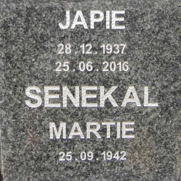 SENEKAL Japie 1937-2016 &amp; Martie 1942-